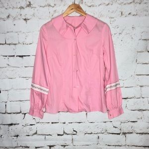 vintage handmade hot pink button down shirt